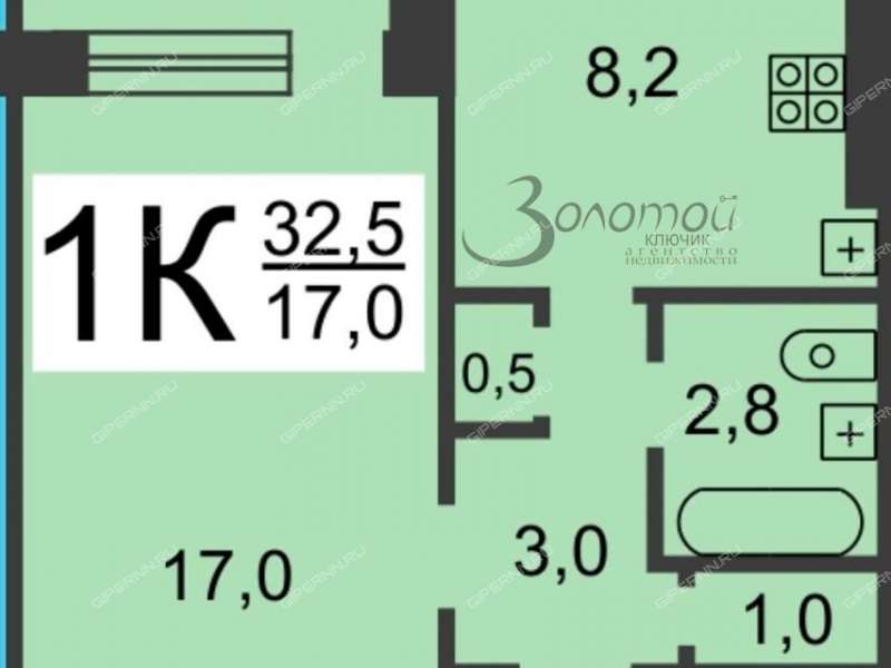 однокомнатная квартира на улице Композитора Касьянова дом 12